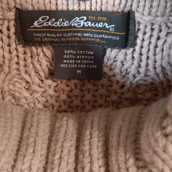 Cable Knit Turtleneck Fisherman's Sweater - Picture 3 of 3